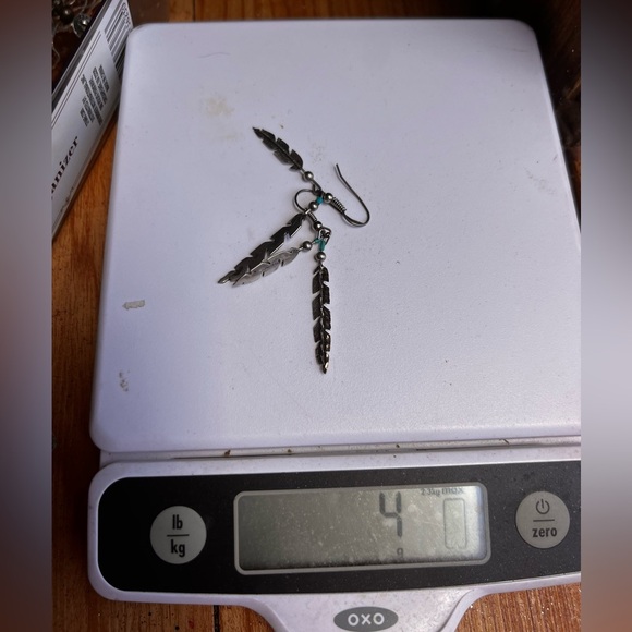 ❤️ Navajo Native American Sterling double Feather Dangle Earrings - Picture 2 of 6